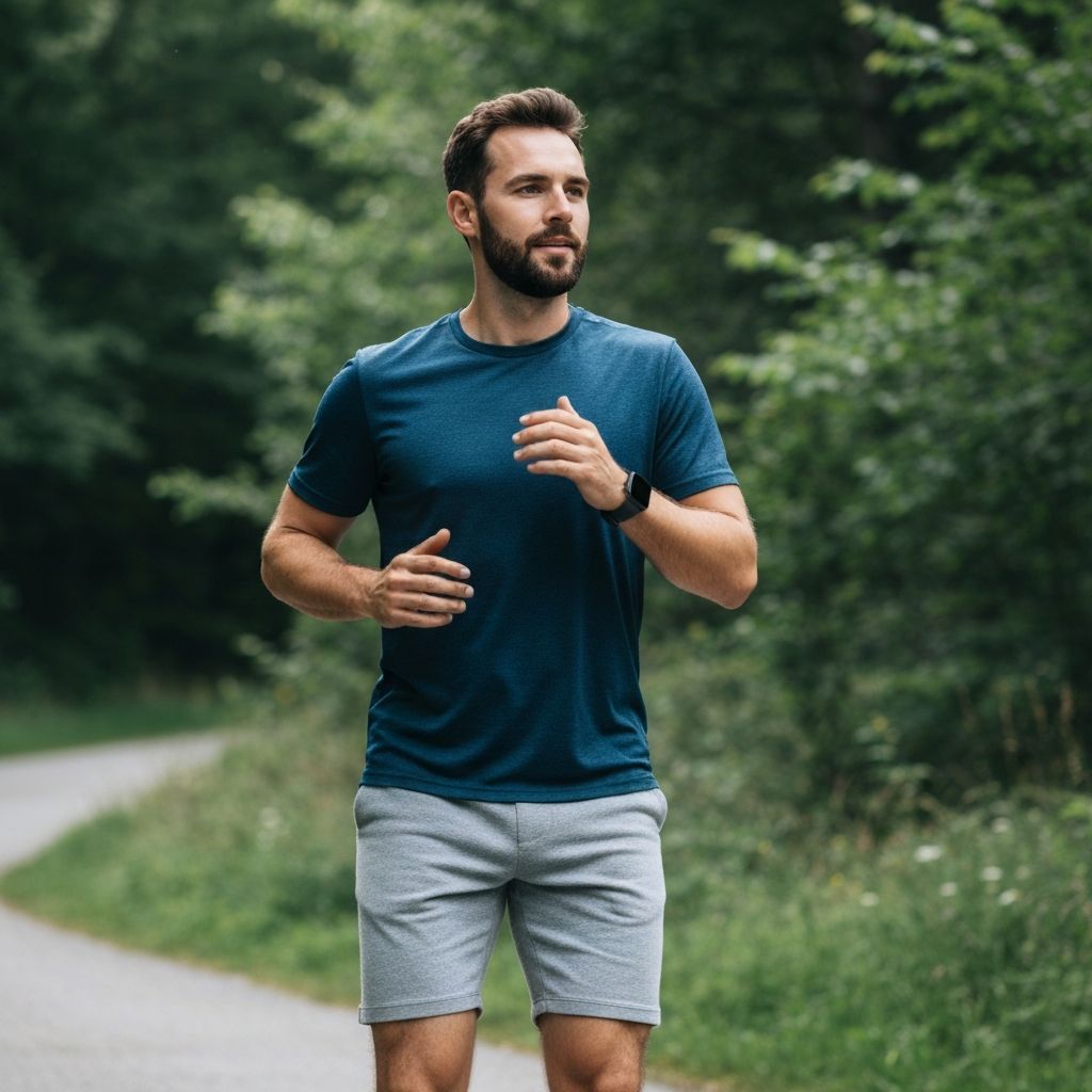 Man maintaining active lifestyle